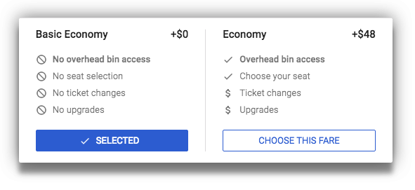 Basic Economy vs Economy