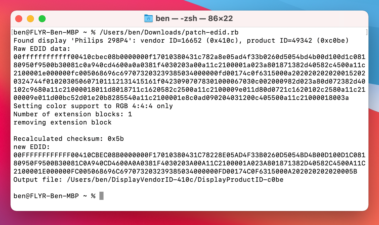 macOS Big Sur - Fix Fuzzy External Display (Force RGB Mode)